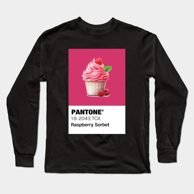 Raspberry Sorbet ice cream Long Sleeve T-Shirt by vectrus